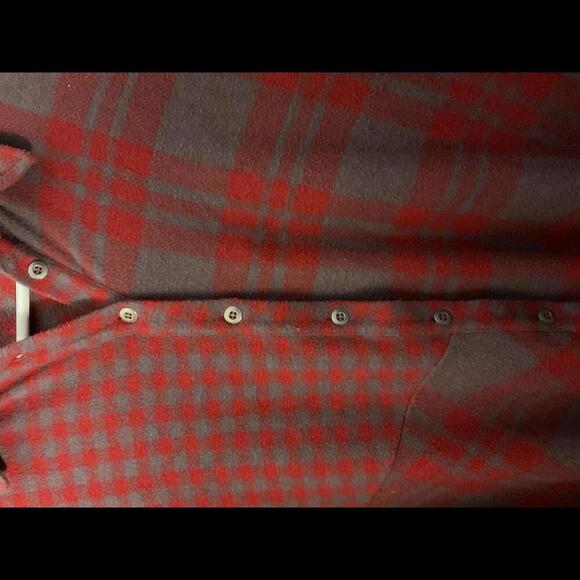 Soft Surroundings Red and Gray  Button up Plaid Tunic XL - Picture 5 of 8